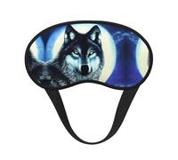 Wolf Under Moon Sleep Mask Soft Eye MaskBlindfold Eyeshade Smooth Comfortable Eye Cover with