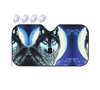 Wolf Under Moon Small Printed car Front Windshield Sunshade - car Window Sunshade, Quick Cooling 15â„ƒ