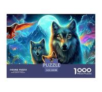 Wolf Under MoonDaunting Jigsaw Puzzles for Adults An Assortment of 1000 Advanced, Impossible-Hard-Difficult Challenging Puzzle Educational Game Pieces - A Formidable And Rewarding Gift for Ambitious