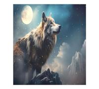 Wolf under Moonlight Dishwasher Magnet Cover Waterproof Magnectic Sticker Refrigerator Magnet Decor Home Cabinet Decals Appliances Stickers for Home Decor Kitchen Decoration 23"x26"