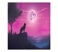 Wolf under Moonlight Dishwasher Magnet Cover Waterproof Magnectic Sticker Refrigerator Magnet Decor Home Cabinet Decals Appliances Stickers for Home Decor Kitchen Decoration 23"x26"