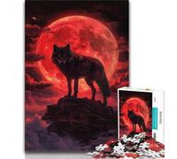 Wolf Under The Blood Moon 1000 Piece Jigsaw Puzzle for Adults Teens,Stress Reliever Difficult Challenge Deal As Gifts for The Whole Family 38x26cm