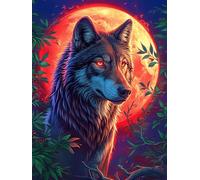 Wolf Under The Blood Moon 500 Piece Jigsaw Puzzle for Adults Teens Wildlife Pet Cute Jigsaw After Work Leisure Brainteasing Puzzle for Colleagues Stress Buster 500 PCS