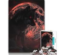 Wolf Under The Blood Moon JigsawPuzzle 1000 Pieces for Adults,Challenging To Complete But Fun And Humorous with Matching Poster And Trivia Sheet (50x75cm)