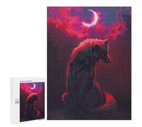Wolf Under The Blood Moon: New Year Party Activity, 500 PCS Challenging Puzzle for Adults, for Relaxing Solo Or Group Play