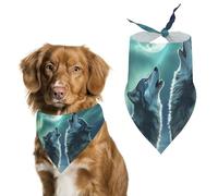 Wolf Under The Moon Aurora Pet Bandana Dogs Triangle Scarf Cats Handkerchief Puppy Costume