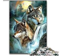 Wolf Under The Moon Jigsaw Puzzles for Adults, Educational Stress Relief Toy for Is Ideal As A Gift for The Whole Family 26x38cm