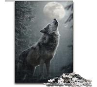 Wolf Under The Moon Jigsaw Puzzles for Teenagers 1000 Pieces, Relax Games Enhance Love between Couples for Age 14 (50x75cm)