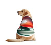 Wolf Under The Moonlight Dog Shirt Vest Dog Clothes- Breathable Cooling for Big Dogs, Sun Protection Comfort Wear for Golden Retriever, Husky, Alaska Outdoor Activities 4X-Large
