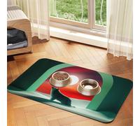 Wolf Under The Moonlight Pet Feeding Mat Dog Cat Eating Food Absorbent Leather Tablecloth for and Water Bowl Waterproof No Stains Quick Dry Non-Slip 23.62 * 15.75IN