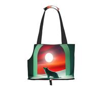 Wolf Under The Moonlight Pet Tote Bag Foldable Handbag Carrier for Small Dogs Cats Puppy Portable Travel Shoulder
