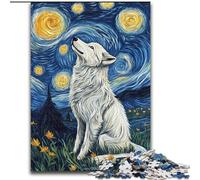 Wolf Under The Night Sky 1000 Piece Jigsaw Puzzles for Adults & Teens, Fun Games Every Piece Is Unique - Challenging Family Fun Game (26x38cm)