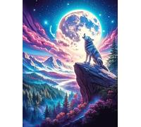 Wolf Under The Northern Lights 1000 Piece Pack DIY Jigsaw Puzzle Wildlife Pet Collectors Cognitive Development Educational Decorative Puzzle Gifts for Adults Rigid Cardboard 1000 PCS