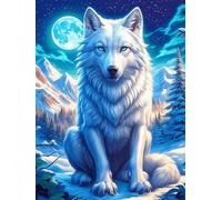 Wolf Under The Northern Lights 500 Piece Jigsaw Puzzle for Adults Wildlife Pet Sick Day Activity Gentle Distraction No Dust Pieces Great Gift for Get Well Soon 500 PCS