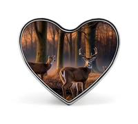 Wolf Under The Starry Sky Lapel Pin Fashion Brooch Pin Cute Button Badges Heart Shape