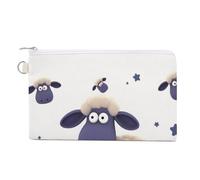 Wolf Under The Starry Sky Wallet for Men Women Canvas Coin Purse Zippered Change Holder with Secure Closure, Sheep, One Size