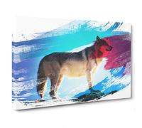 Wolf V2 Canvas Print | Gallery Wrapped 30mm Frame Wall Art | 30x20 inches | Ready to Hang | Modern Animals Picture | Living Room Bedroom Lounge Office