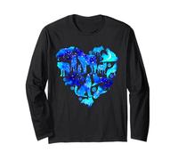 Wolf Valentine Heart Just Girl Who Loves Wolves Galaxy Theme Long Sleeve T-Shirt