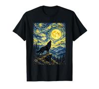 Wolf Van Gogh Starry Night Inspired Classic Art Mysterious T-Shirt
