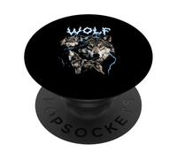 Wolf Vintage 90s Heavy Metal Retro Wolf Animal Lover Wolves PopSockets Adhesive PopGrip