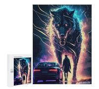 Wolf Vs. Man A Digital Artwork Displayable Picture Puzzle, 500 PCS - Seasonal Gift - for Quiet Evenings And Focused Play