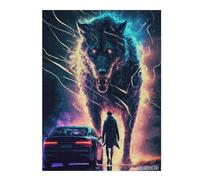 Wolf Vs. Man A Digital Artwork Wooden Picture Puzzle for Adults, 500 PCS