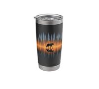 Wolf Walking in Forest Landscape Design Outdoors Lovers Stainless Steel Insulated Tumbler