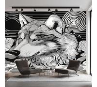 Wolf Wallpaper for Living Room, Abstract Animal Wall Mural for Bedroom 500x350 cm, Non-Woven Photo Wallpaper, Home Decor D&O99