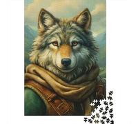 Wolf Warrior 1000 Pcs 3-Layer Cardboard Fantasy Adventure Art Puzzle, Hard Challenge, Stress Relief, Wall Decor & Couple Gift 52x38cm/1000pcs
