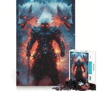 Wolf Warrior Adult Jigsaw1000 Pieces Memory Skill Fun Stable Fit No Shifting Parts Compact Fun for Family Game Time (38x52cm)