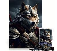 Wolf Warrior Armor Animal Adult Jigsaw Puzzle1000 Pieces Analytical Skill Relaxed Leisure Tight Join Winter Gift (38x52cm)