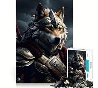Wolf Warrior Armor Animal Jigsaw Puzzle 1000 Piece Mental Exercise Fun Seamless Fit Precise Pieces Engaging Way to Pass Free Hours (50x75cm)