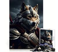 Wolf Warrior Armor Animal Jigsaw Puzzles for Adults 1000 Piece Mental Exercise Mindful Leisure Snug Lock (50x75cm)