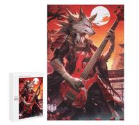 Wolf Warrior with Red Guitar Puzzle 1000 Teile Schwer Puzzle Spielzeug Lernspiel Impossible Herausforderungsspielzeug Für Erwachsene Kinder 1000 PCS