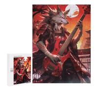 Wolf Warrior with Red Guitar Puzzle 1000 Teile Schwer Puzzle Spielzeug Lernspiel Impossible Herausforderungsspielzeug Für Erwachsene Kinder 500 PCS