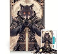 Wolf Warrior with Sword Animal Adults 1000 Piece Jigsaw Puzzle Recall Fun Play Premium Laser Cut Quality Quiet Time Mind Exercise at Home (50x75cm)