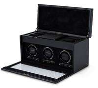 WOLF Watch Winder British Racing Black Triple Storage WLF-372