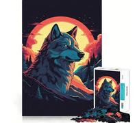 Wolf Watercolor 1000 Jigsaw Puzzle Cognitive Fun Play Clean Cut Sturdy Components Quiet Time Mind Exercise at Home (38x52cm)