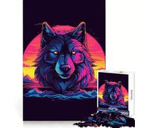 Wolf Watercolor 1000 Piece Jigsaw Puzzles for Teenagers Jigsaw Cognitive Workout Calm Leisure Ideal Fit Winter Gift (38x52cm)