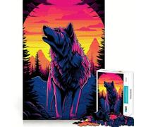 Wolf Watercolor 1000 Pieces Puzzles for Adults Mind Exercise Play Precision Cut Smooth Edges Relaxing Indoor Group Activity (38x26cm)