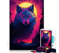 Wolf Watercolor Jigsaw Puzzle1000 Pieces Brain Boosting Play Zero Gap Cozy Indoor Entertainment for All (38x52cm)