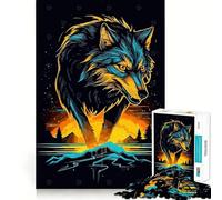 Wolf Watercolor Jigsaw Puzzle1000 Pieces Brain Boosting Play Zero Gap Cozy Indoor Entertainment for All (38x52cm)
