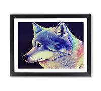 Wolf Watercolour Vol.2 H1022 Framed Print for Living Room Bedroom Home Office Décor, Wall Art Picture Ready to Hang, Black A2 Frame (64 x 46 cm)