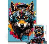 Wolf Wearing Music 1000 Piece Jigsaw Puzzles for Adults Jigsaw Boost Memory Peaceful Recreation Quality Cut Memorable Gift (38x52cm)
