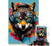 Wolf Wearing Music Jigsaw Puzzle for Adults 1000 Pieces Creative Think Stress Relief Fun Exact Edges Thoughtful Xmas (38x26cm)
