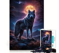 Wolf Werewolf 1000 Piece Adult Puzzles Mental Focus Game High Accuracy Cutting Craft Bonding Activity for Loved Ones (38x26cm)