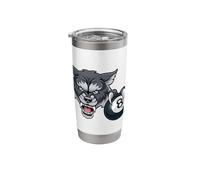 Wolf Werewolf Angry Pool 8 Ball Billiards Cartoon Character Stainless Steel Insulated Tumbler