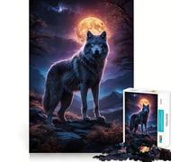 Wolf Werewolf Jigsaw Puzzle 1000 Piece Mental Exercise Fun Seamless Fit Precise Pieces Engaging Way to Pass Free Hours (38x52cm)