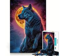 Wolf Werewolf Landscape 1000 Piece Jigsaw Puzzles Memory Train Fun Smooth Burr Free Surface Entertaining Challenge for Spare Time (50x75cm)