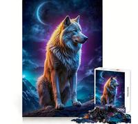 Wolf Werewolf Landscape 1000 Pieces Jigsaws Adults Puzzles Gifts Mind Power Casual Relaxation Secure Lock Xmas Present (38x52cm)